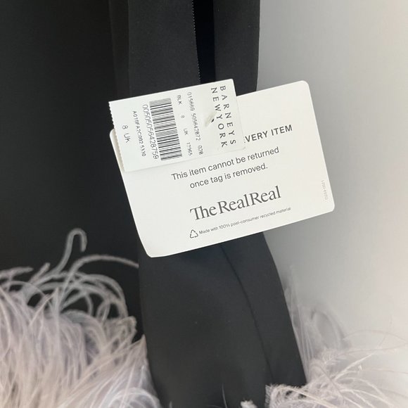 16ARLINGTON Black mini dress with feather trim - Picture 6 of 12